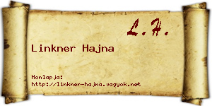 Linkner Hajna névjegykártya